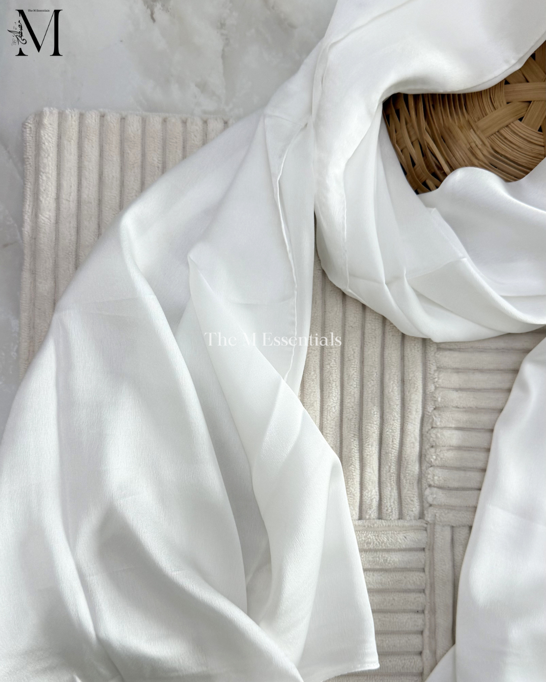 Satin Silk Hijab - White
