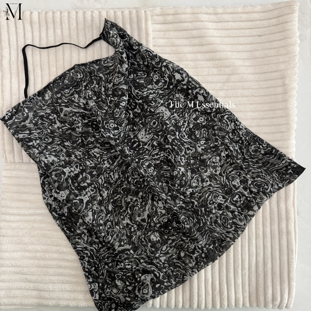 Black Printed Chiffon Niqab