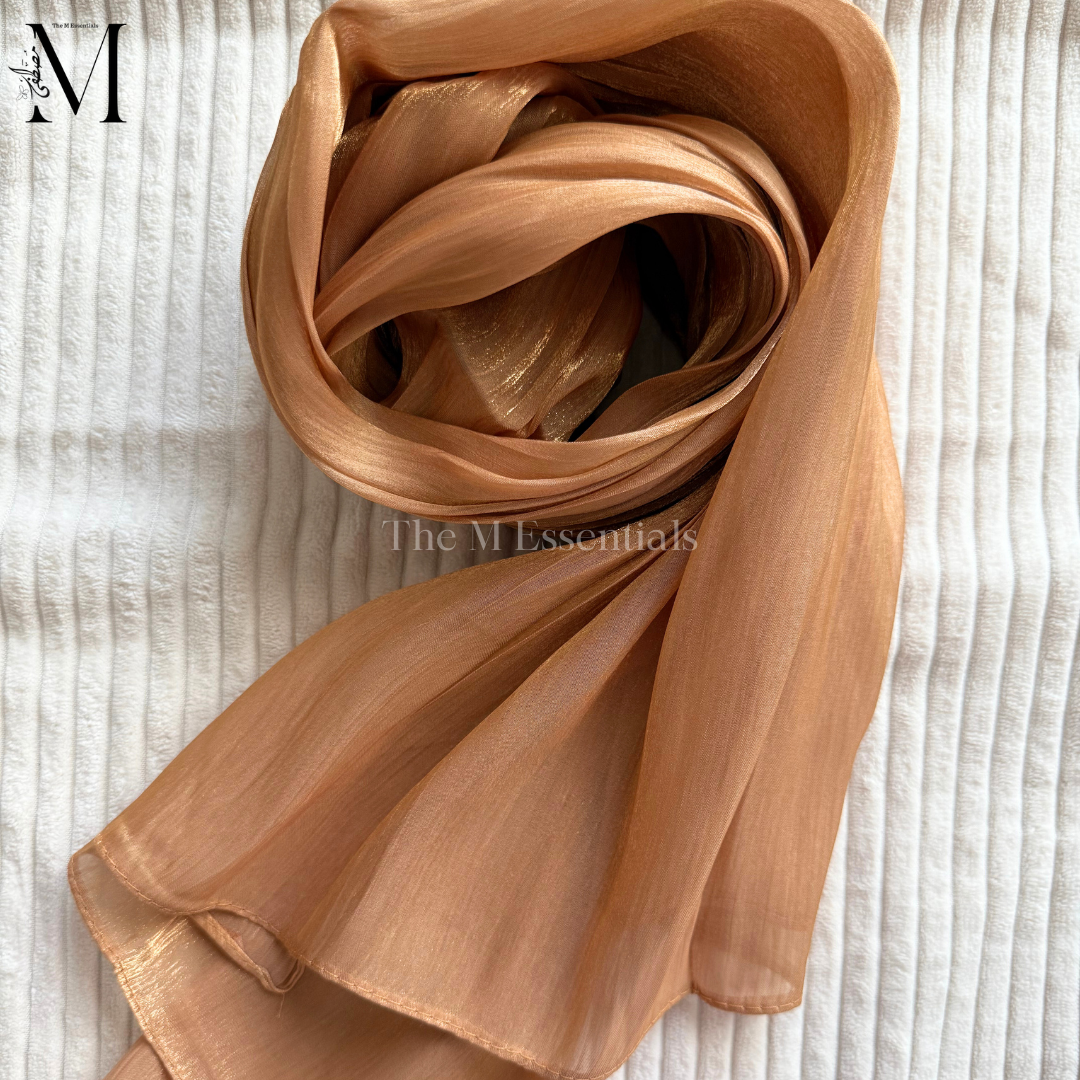 Gold Silk Hijabs Online UAE | Elegant & Luxurious | The M Essentials