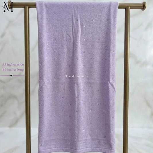 Lilac Jersey Chaddar with Stones – Large Hijab