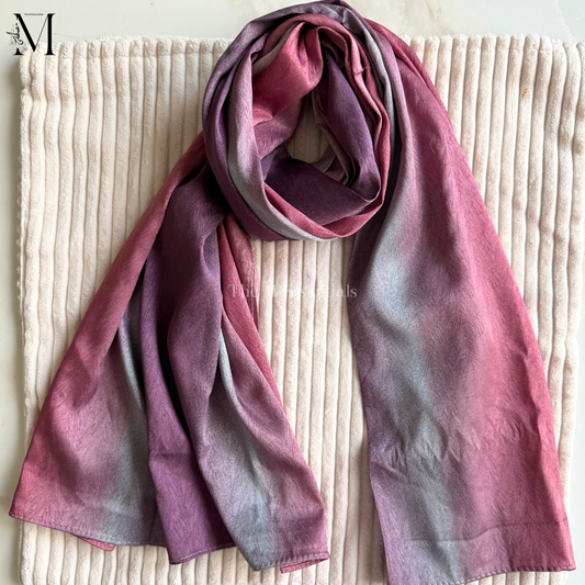 Gray Ombre Crinkle Silk Hijab | The M Essentials