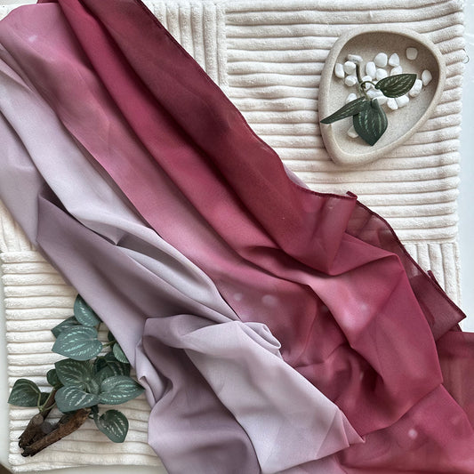 Burgundy Ombre Chiffon Hijab