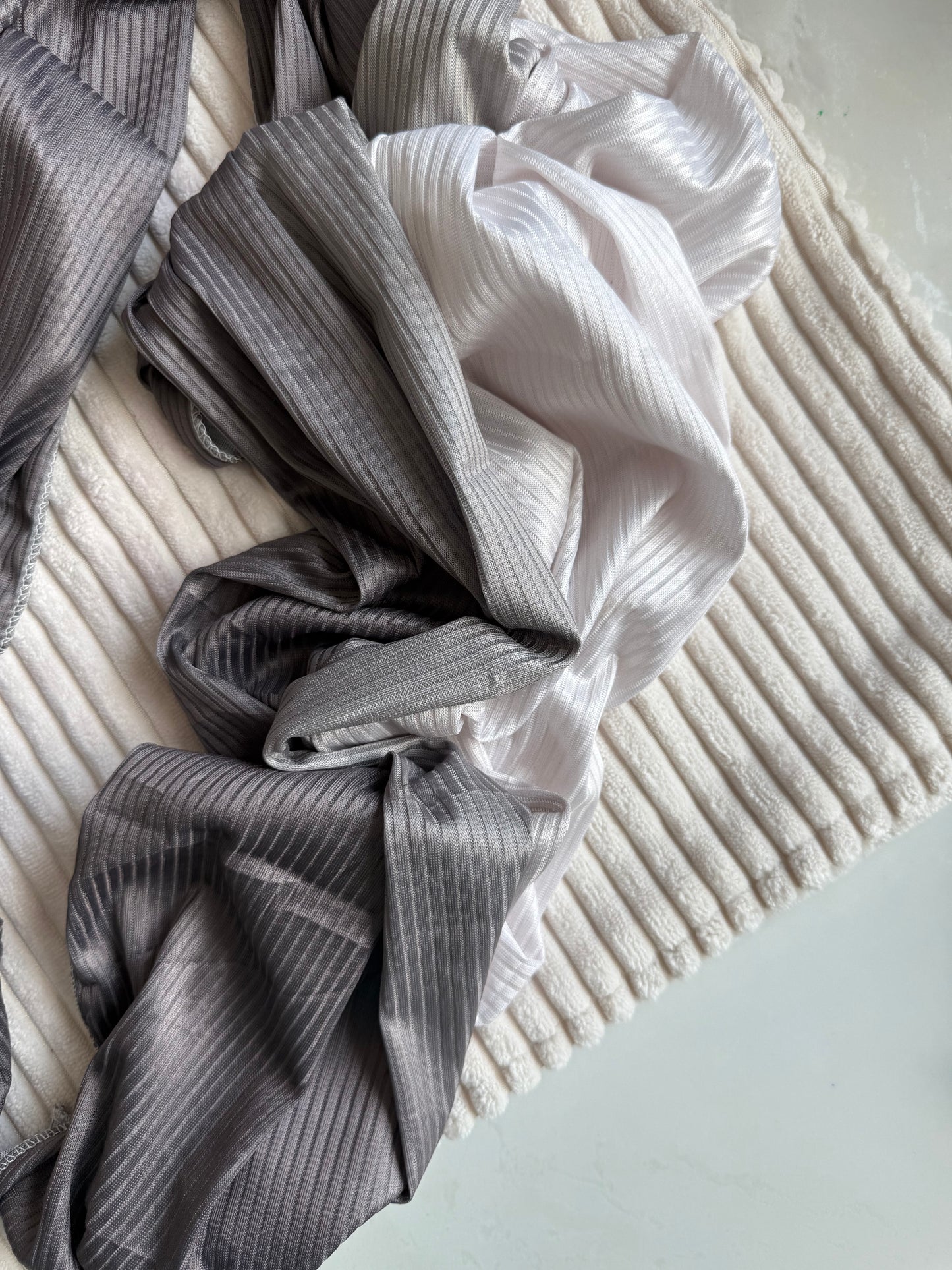 Gray Ribbed Jersey Hijabs Online UAE | Stretch & Comfort | The M Essentials