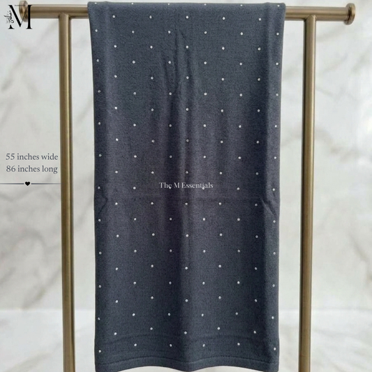 Slate Grey Jersey Chaddar with stones - Large Hijabs by The M Essentials