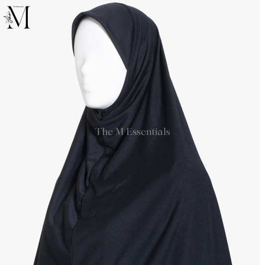 Black Cotton Makhna Hijabs Online UAE | Breathable Everyday Hijabs | The M Essentials