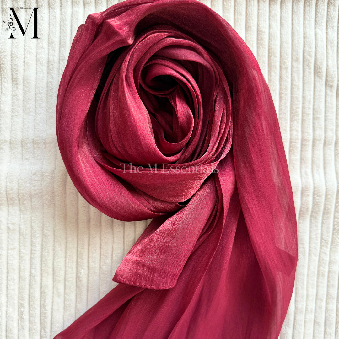 Chinese Red Silk Hijabs Online UAE | Elegant & Luxurious | The M Essentials