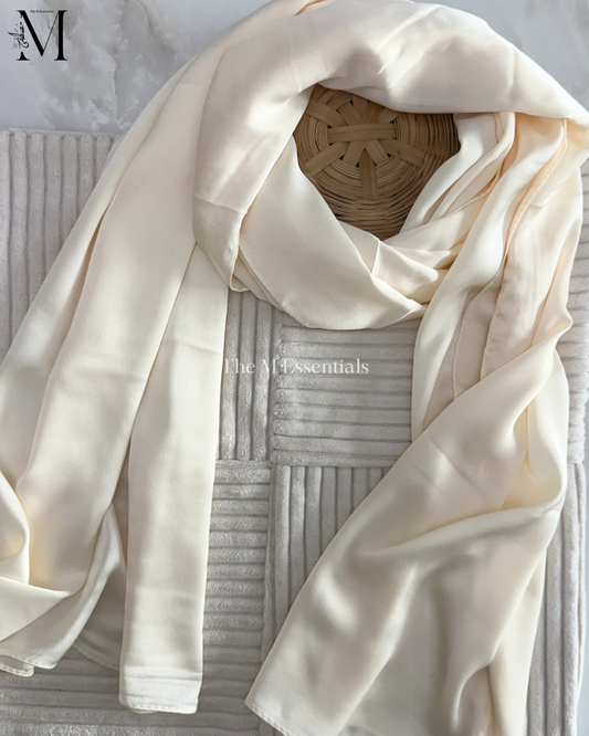 Satin Silk Hijab - Cream