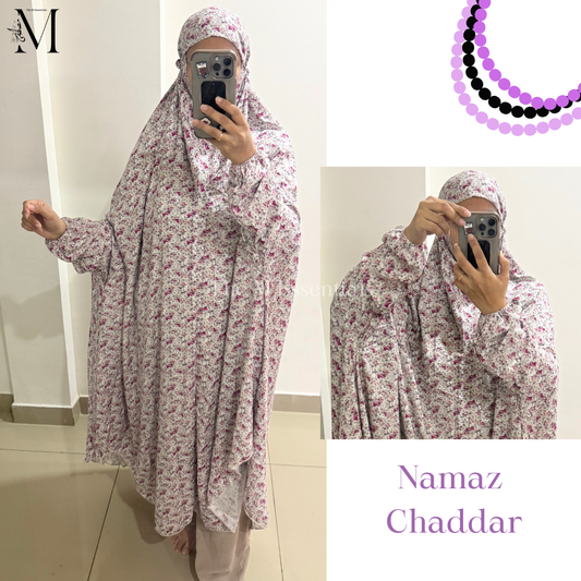 Purple Printed Namaz Chaddar