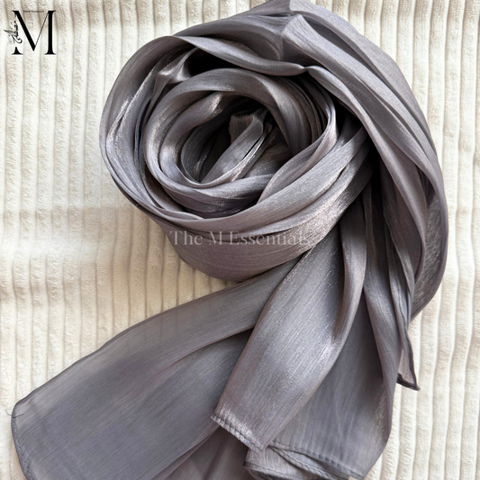Grey Silk Hijabs Online UAE | Elegant & Luxurious | The M Essentials