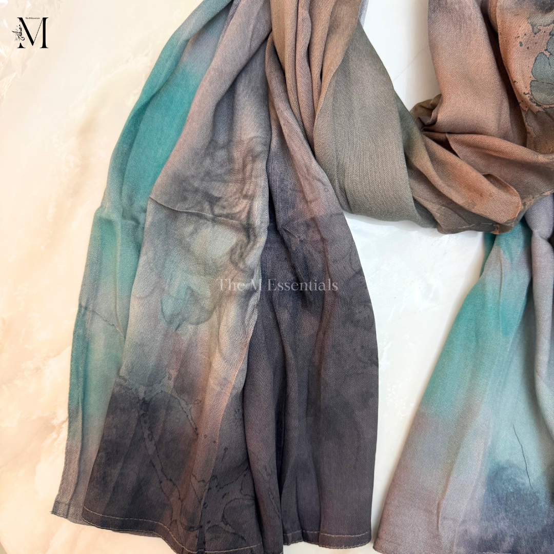 Printed Modal Hijab - Deep Sea