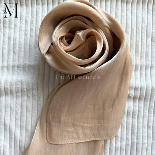 Gold Silk Hijabs Online UAE | Elegant & Luxurious | The M Essentials