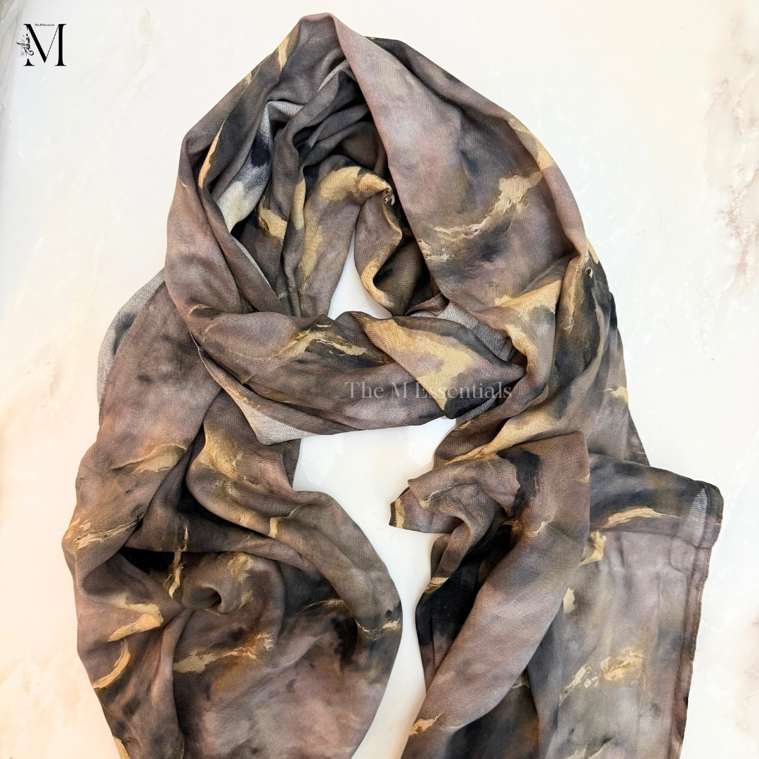 Printed Modal Hijab - Gray Rocks | The M Essentials
