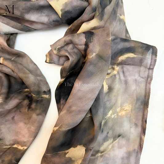 Printed Modal Hijab - Gray Rocks | The M Essentials
