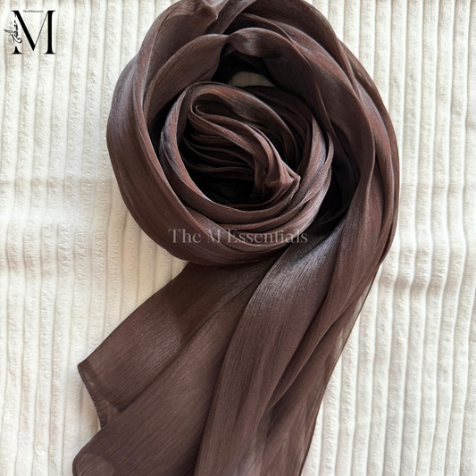 Brown Silk Hijabs Online UAE | Elegant & Luxurious | The M Essentials