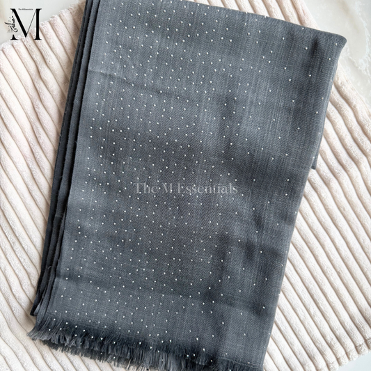 Dark Gray Stonework Hijab | The M Essentials