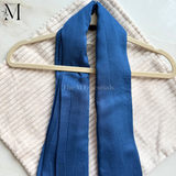 Modal hijab - Lake Blue - 41x79 cm - folded texture closeup - The M Essentials