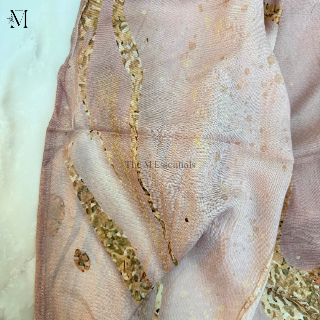 Printed Modal Hijab - Coral Pink | The M Essentials