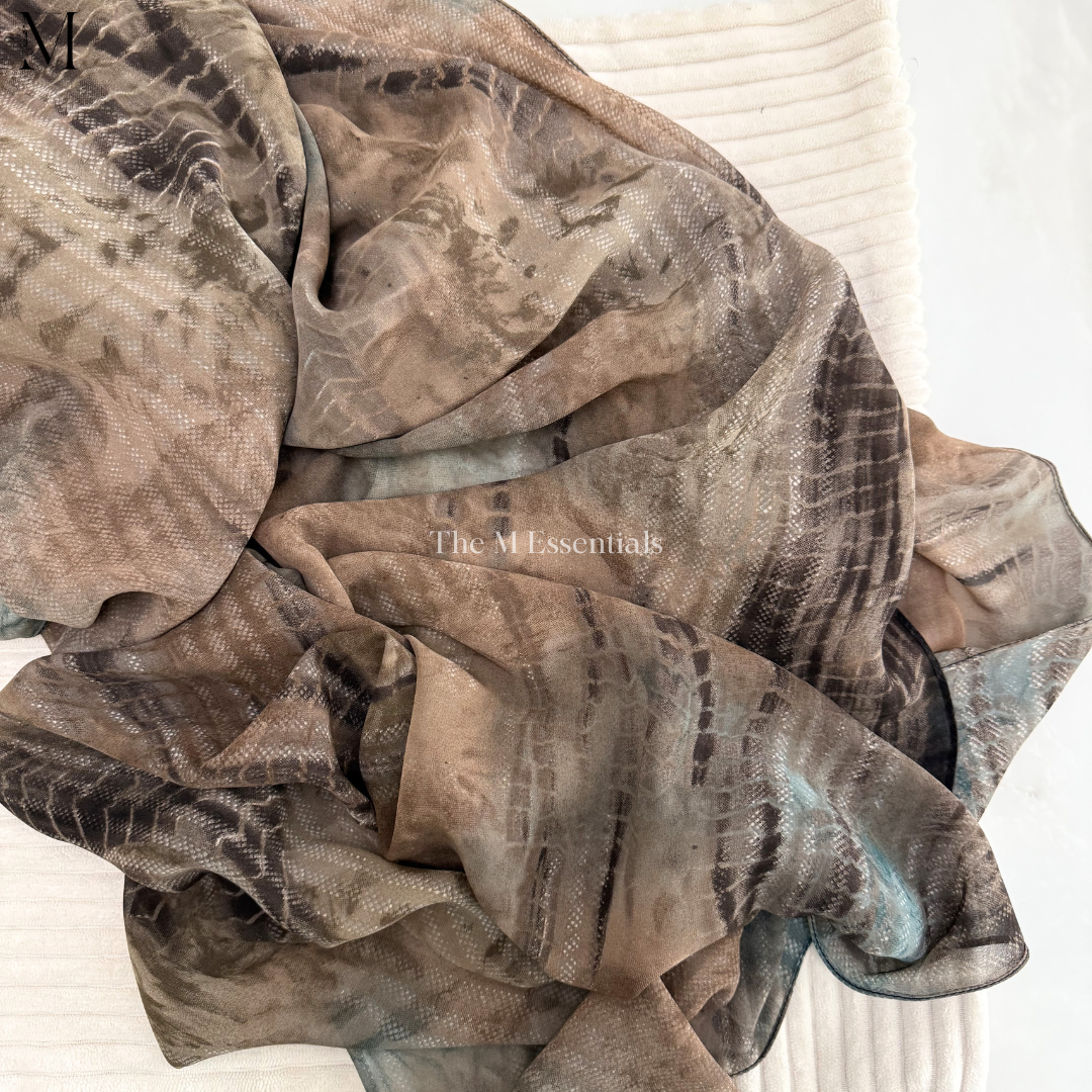 Premium Brown Chiffon Niqab Hijab Set for Women – Modest Islamic Wear UAE