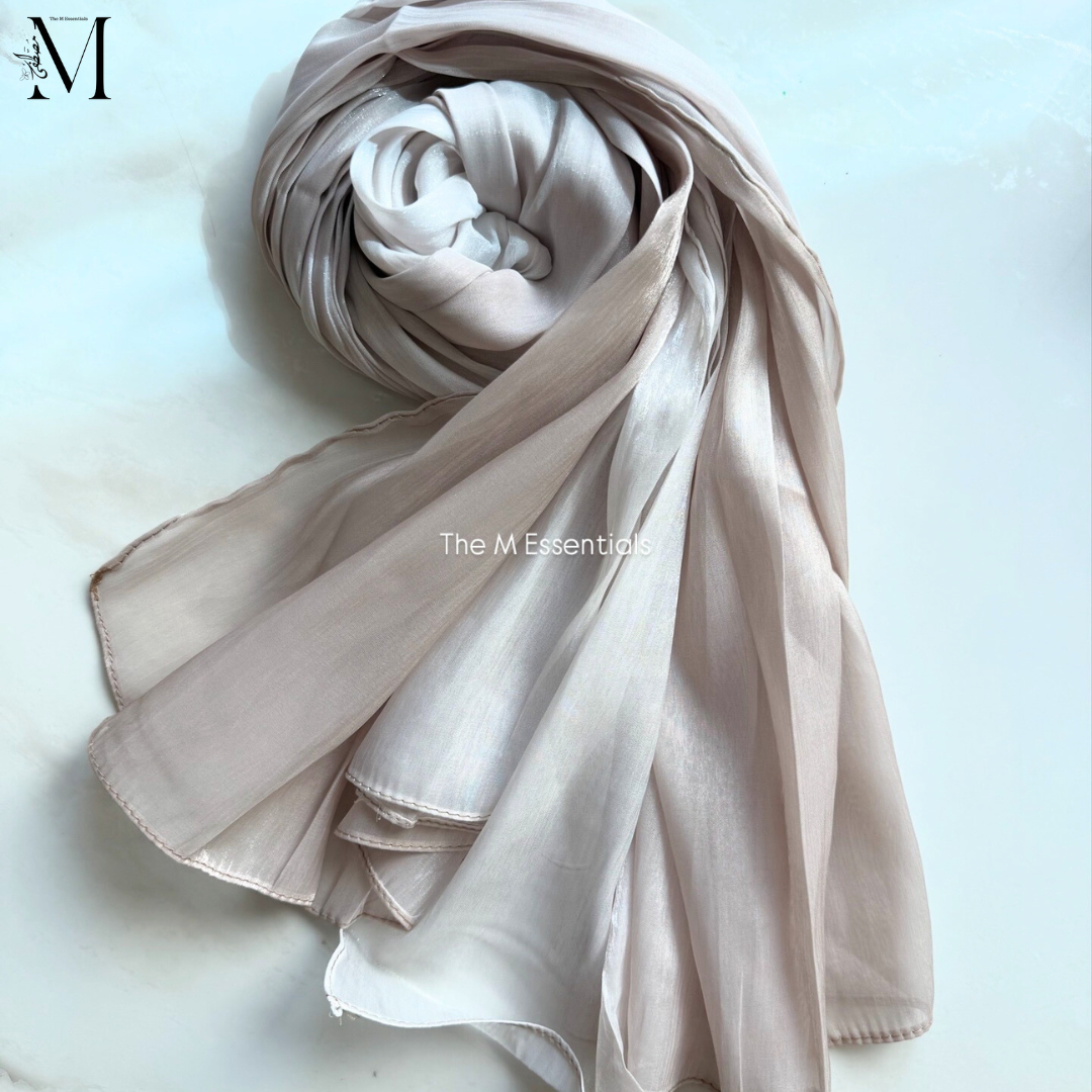 Light Gold Silk Ombre Hijab | The M Essentials