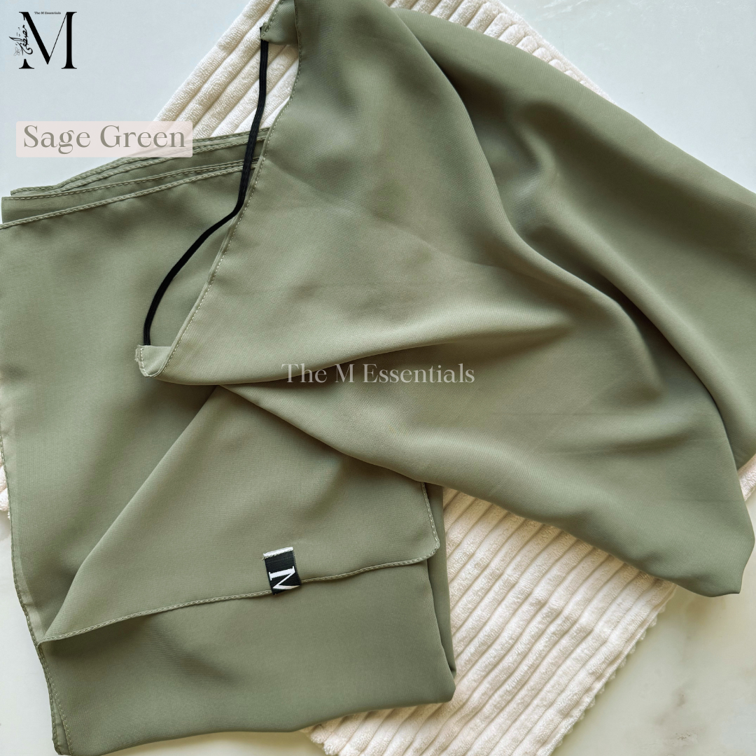 Sage green niqab hijab set