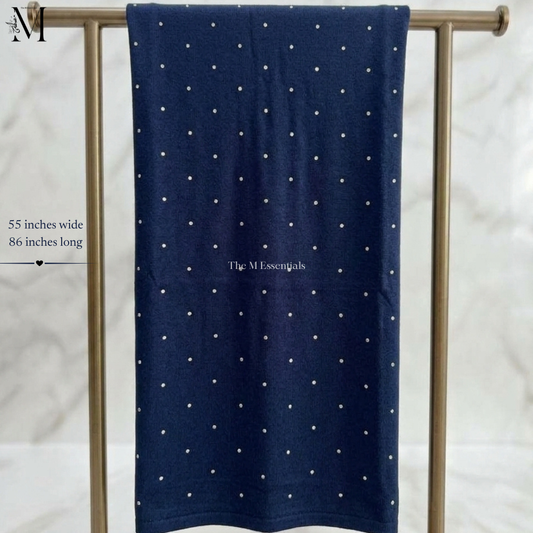 Navy Blue Jersey Chaddar with Stones – The M Essentials