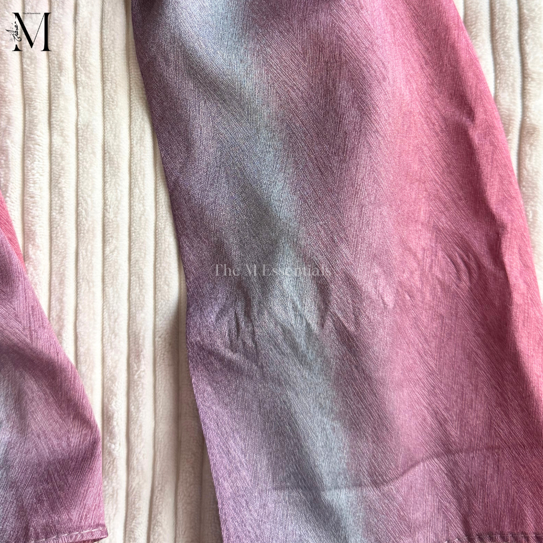 Gray Ombre Crinkle Silk Hijab | The M Essentials