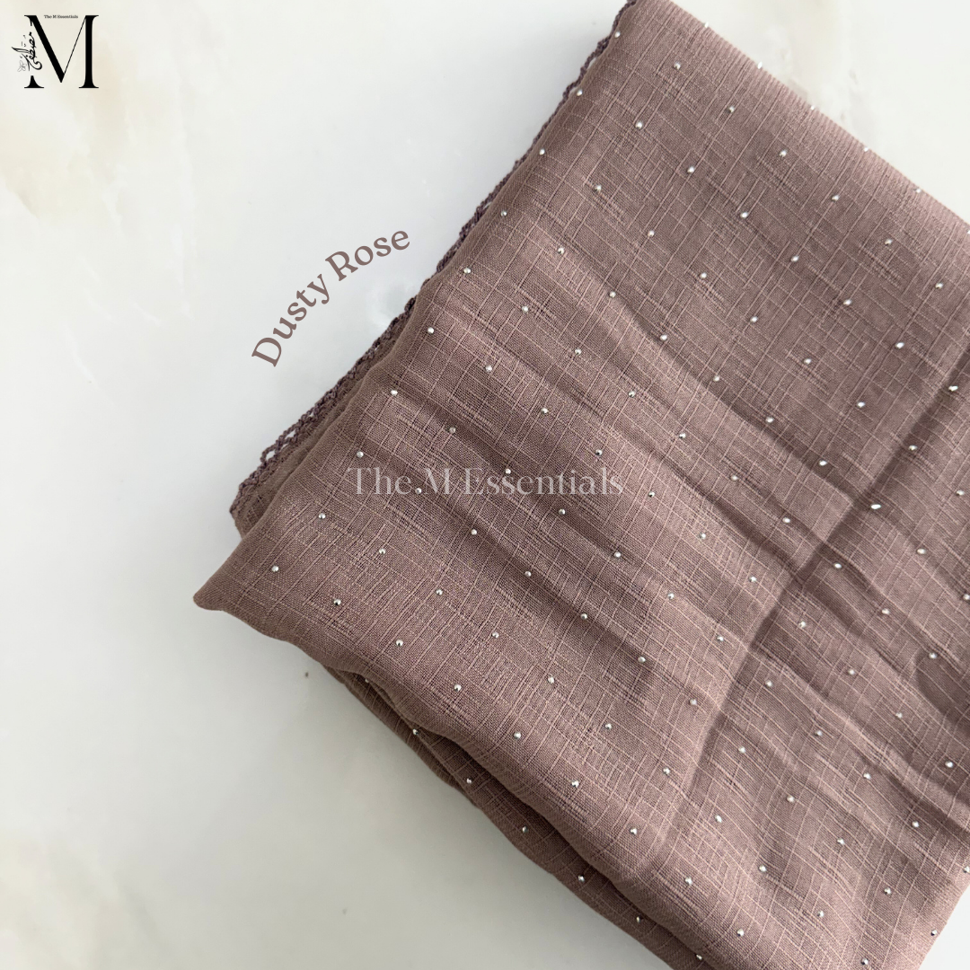 Stonework Cotton Hijab | Dusty Rose