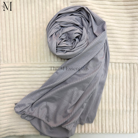 Gray Ribbed Jersey Hijab by The M Essentials