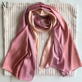 Peach Ombre Crinkle Silk Hijab | The M Essentials