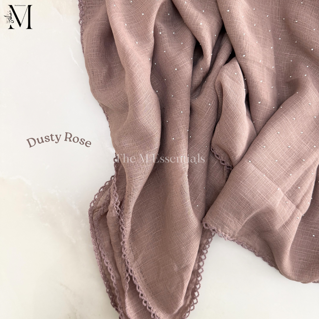 Stonework Cotton Hijab | Dusty Rose