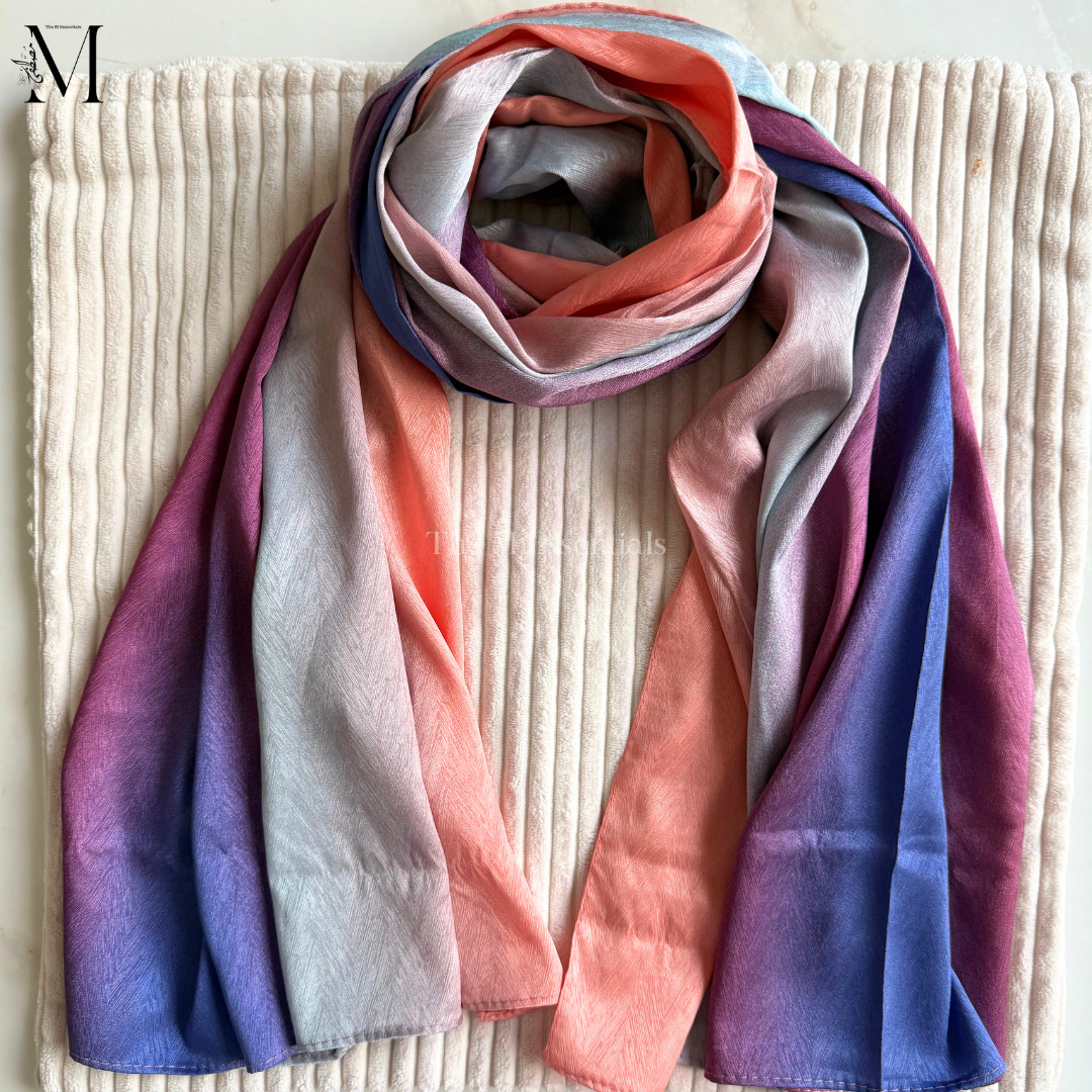 Purple Ombre Crinkle Silk Hijab | The M Essentials