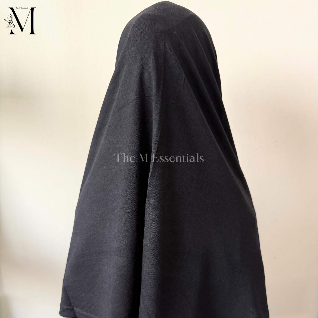 Black Cotton Makhna Hijabs Online UAE | Breathable Everyday Hijabs | The M Essentials