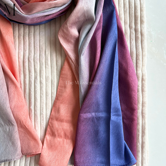 Purple Ombre Crinkle Silk Hijab | The M Essentials