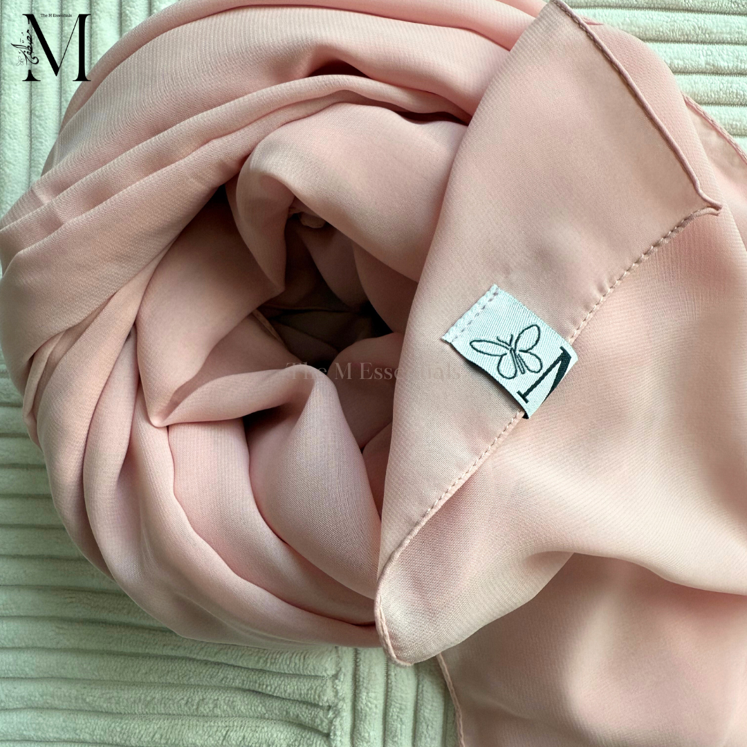 Light Pink Premium Powder Chiffon Hijab – Elegant & Airy | Made in Indonesia