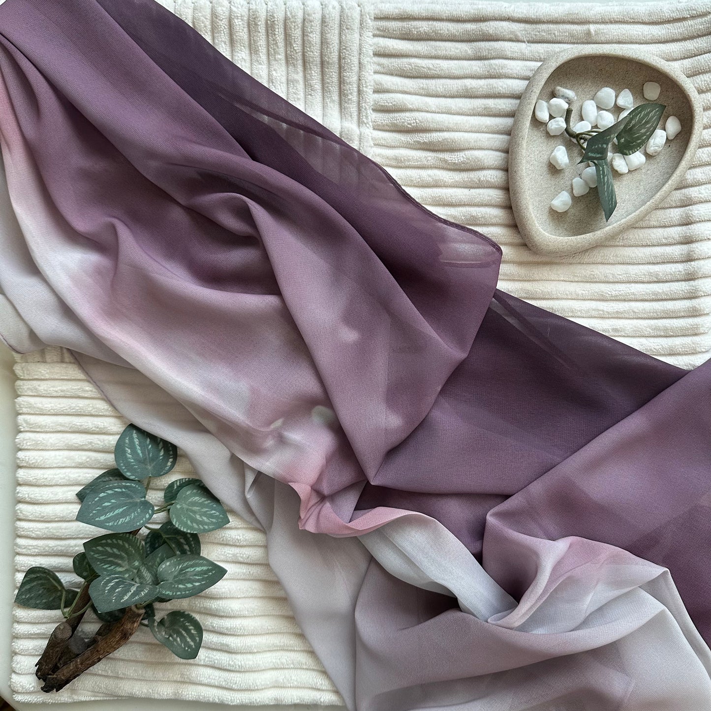 Dark Purple Ombre Chiffon Hijab