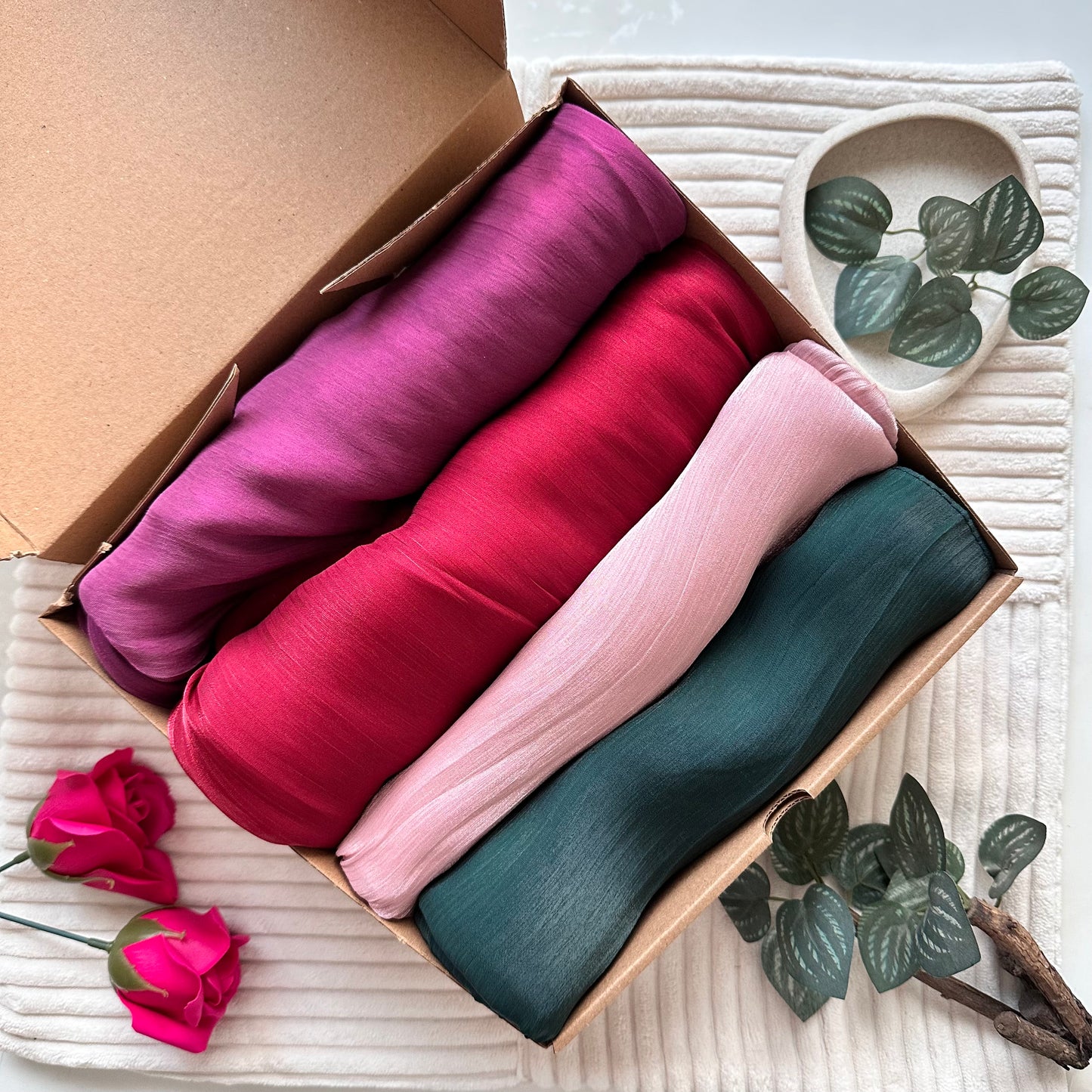 Set of 4 Silk Hijabs