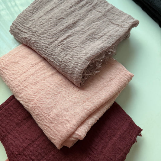 Pastels Crimps Cotton Hijabs Online UAE | Breathable Everyday Hijabs | The M Essentials