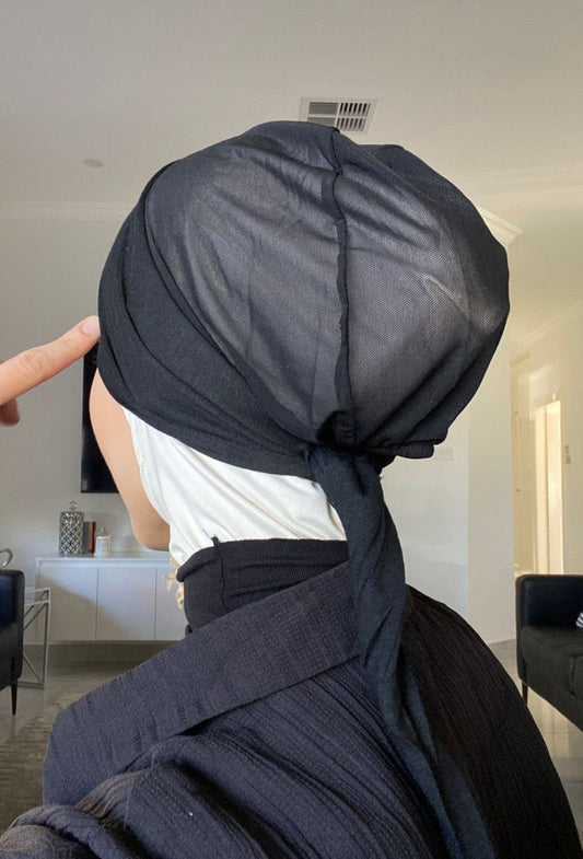 Black Mesh Hijab Cap | The M Essentials