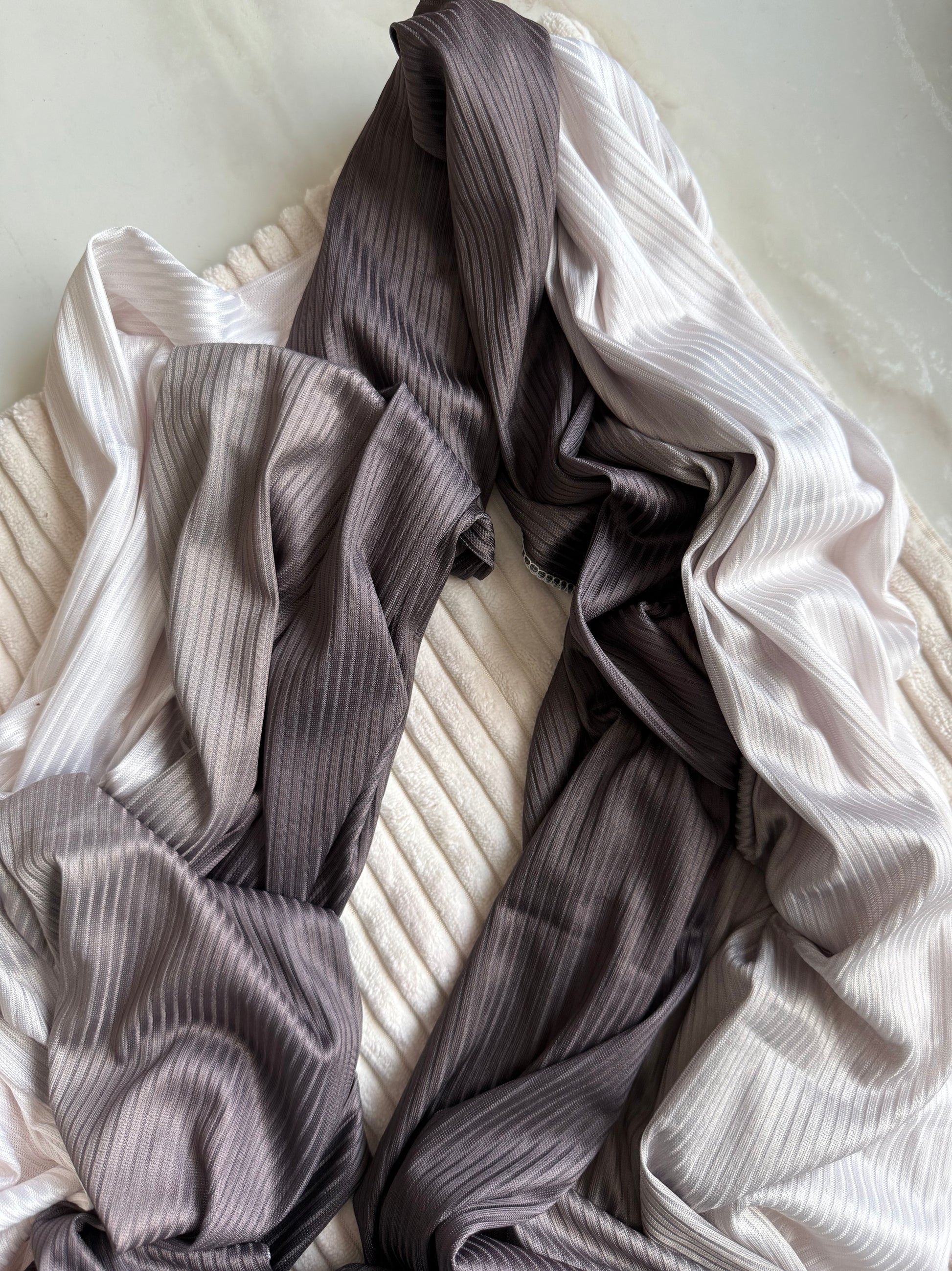 Charcoal Gray Ribbed Jersey Hijabs Online UAE | Stretch & Comfort | The M Essentials