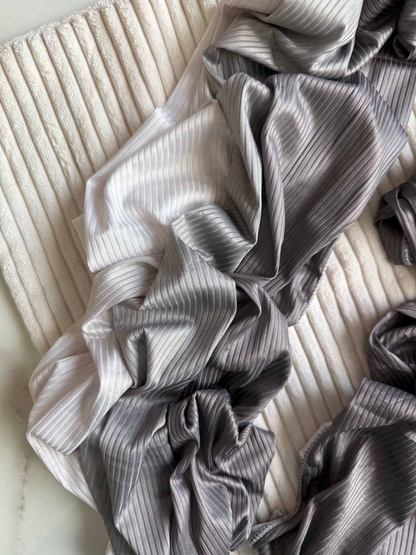 Gray Ribbed Jersey Hijabs Online UAE | Stretch & Comfort | The M Essentials