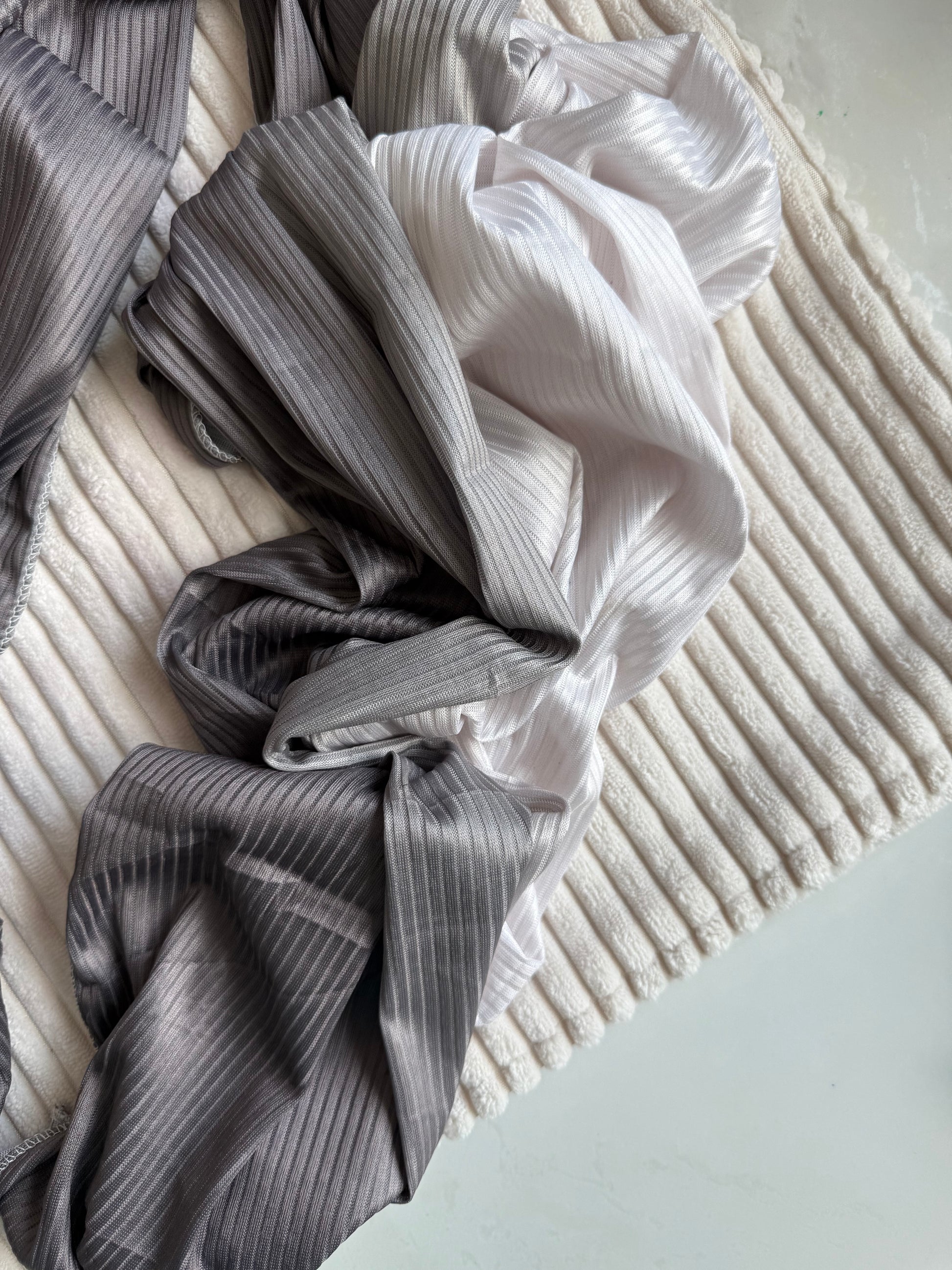 Gray Ribbed Jersey Hijabs Online UAE | Stretch & Comfort | The M Essentials