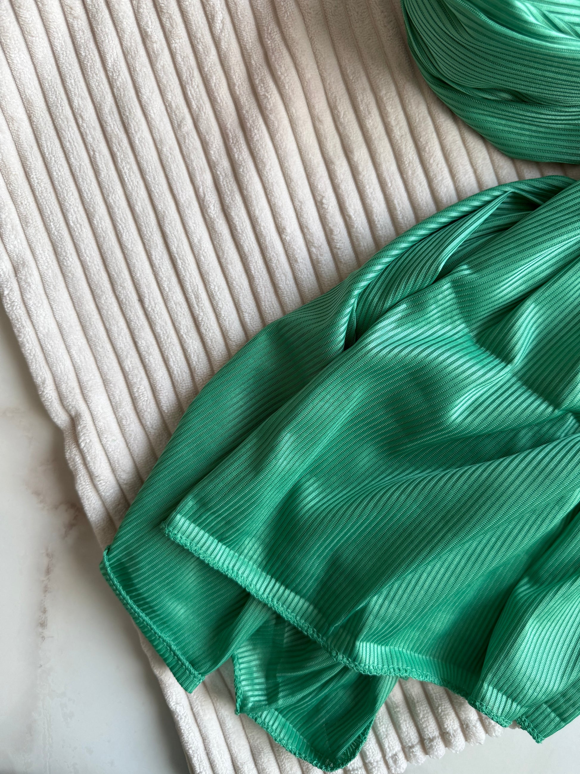 Green Ribbed Jersey Hijabs Online UAE | Stretch & Comfort | The M Essentials