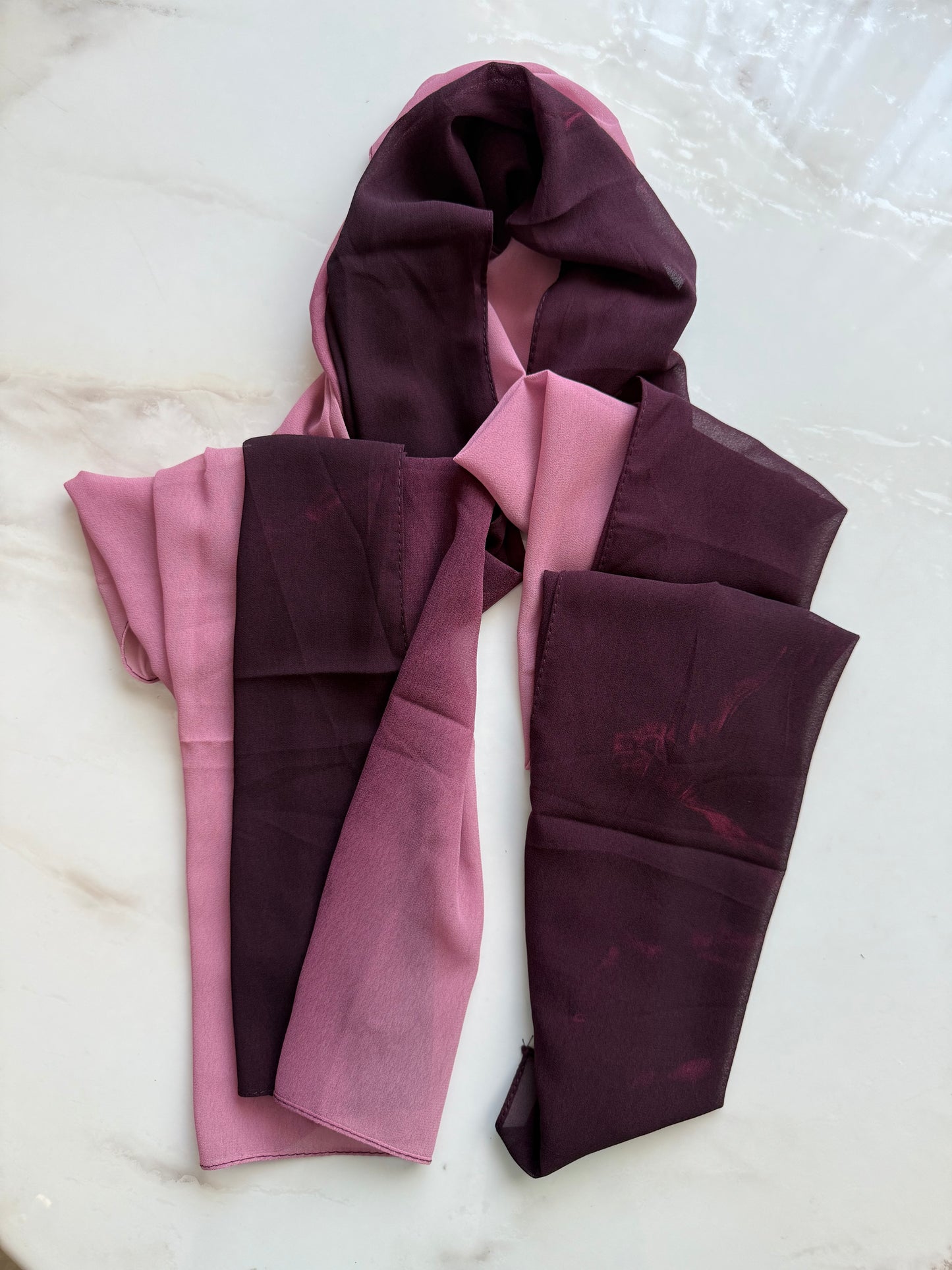 Pink Ombre Chiffon Hijabs Online UAE | Lightweight & Elegant | The M Essentials
