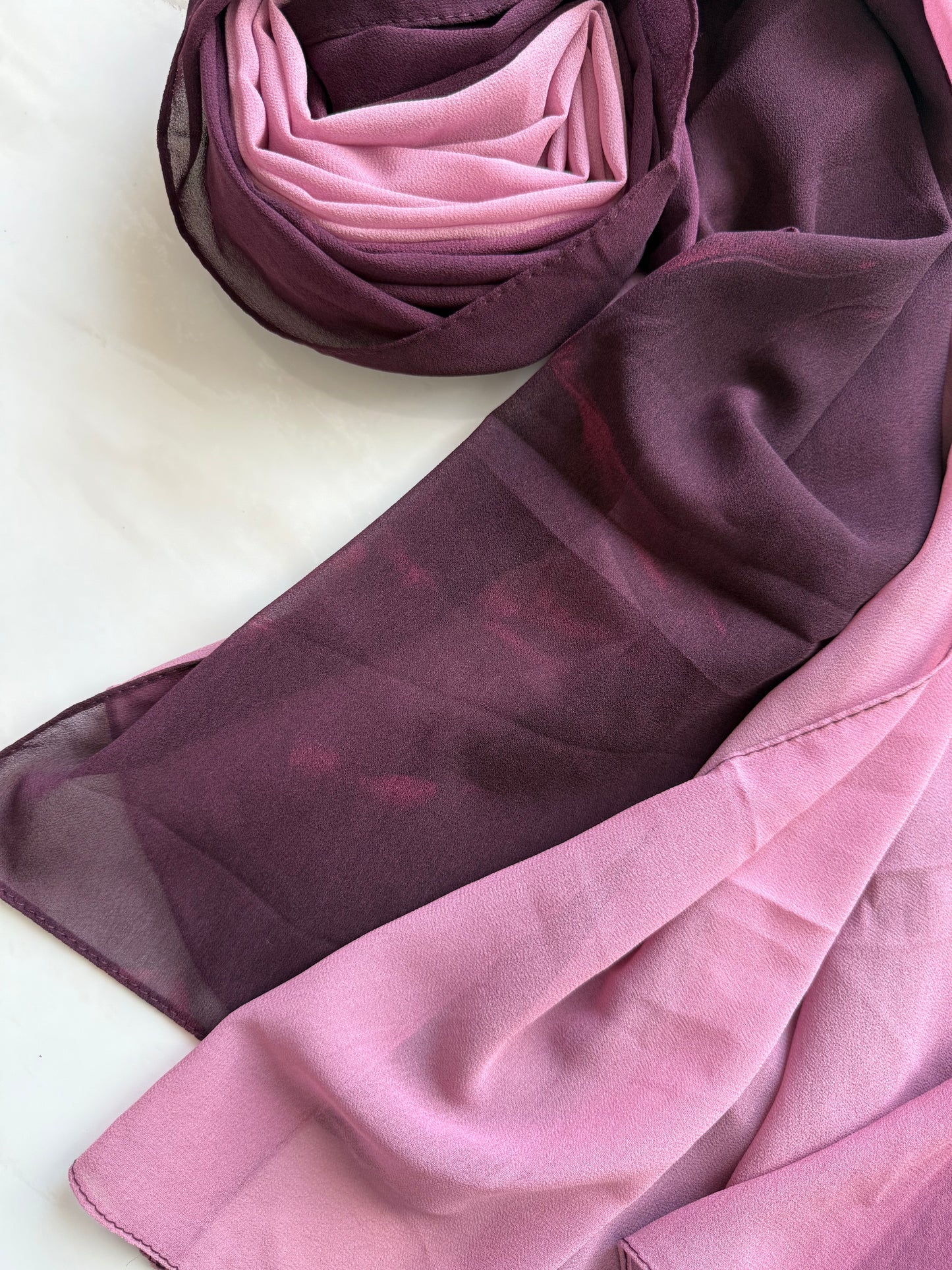 Pink Ombre Chiffon Hijabs Online UAE | Lightweight & Elegant | The M Essentials