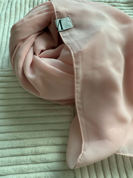 Light Pink Premium Powder Chiffon Hijab – Elegant & Airy | Made in Indonesia