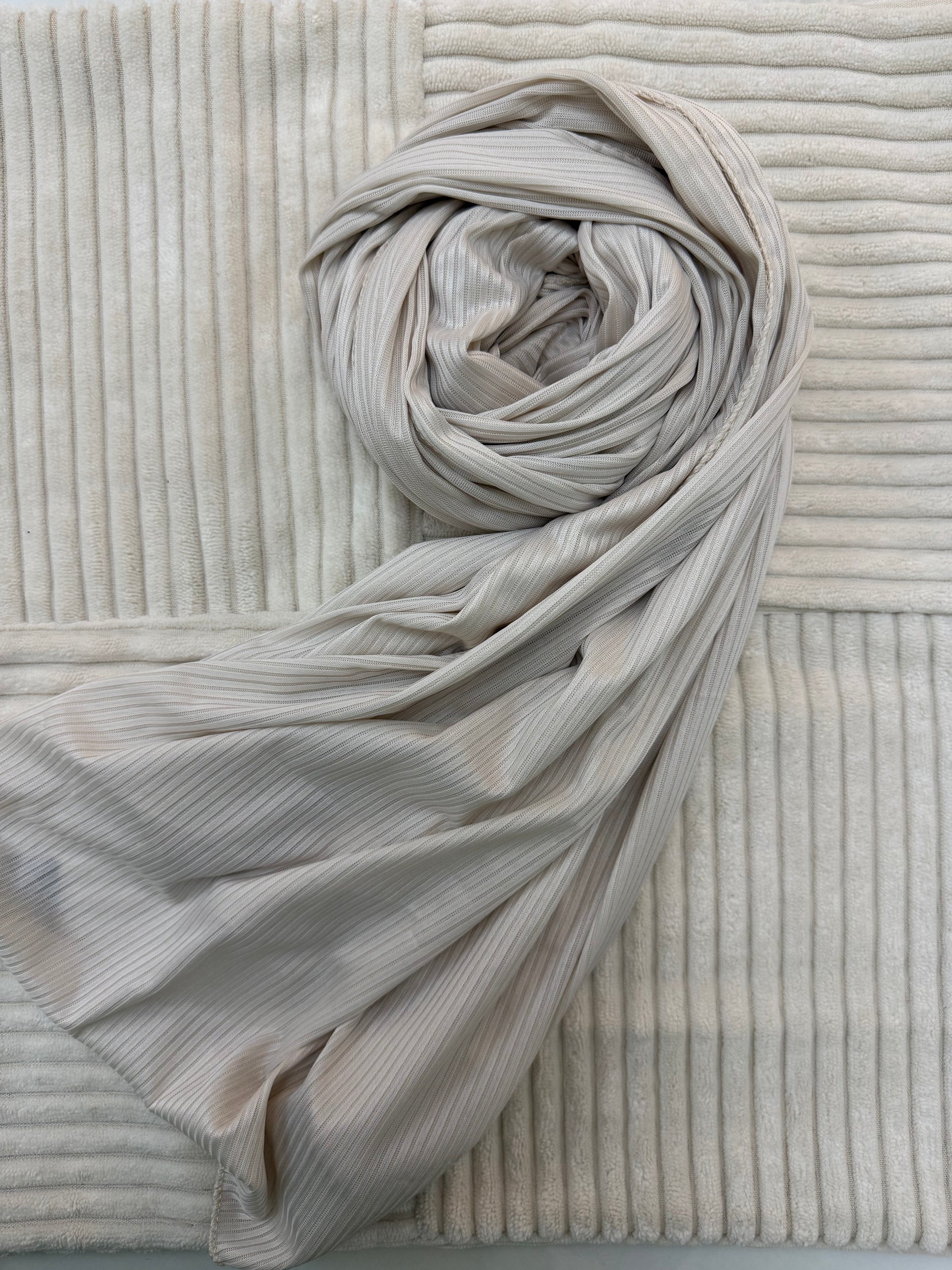 Beige Ribbed Jersey Hijab by The M Essentials