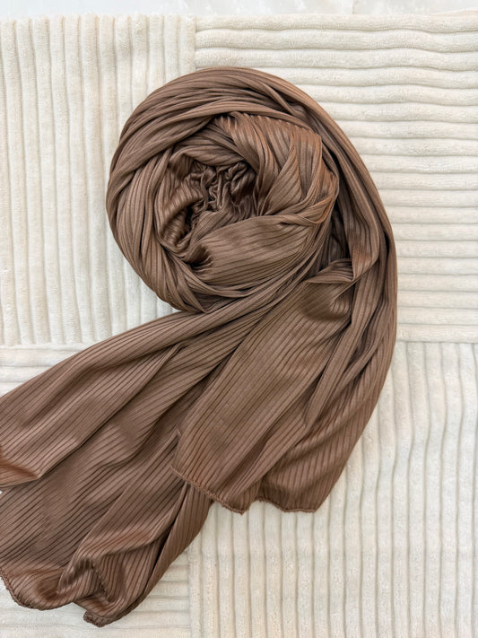 Brown Ribbed Jersey Hijab by The M Essentials