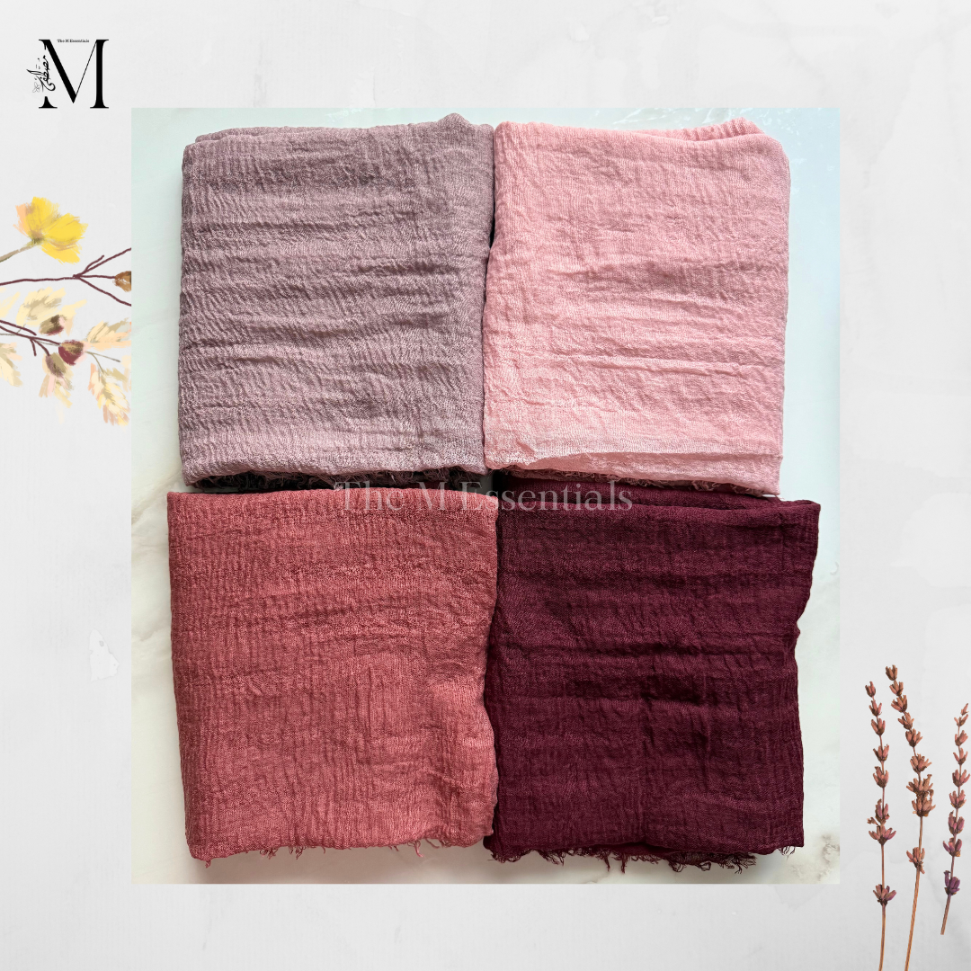 Pastels Crimps Cotton Hijabs Online UAE | Breathable Everyday Hijabs | The M Essentials