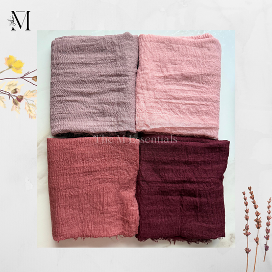 Pastels Crimps Cotton Hijabs Online UAE | Breathable Everyday Hijabs | The M Essentials