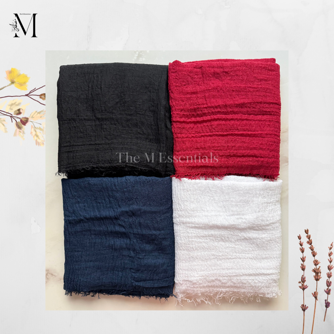 Crimps Cotton Hijabs Online UAE | Breathable Everyday Hijabs | The M Essentials